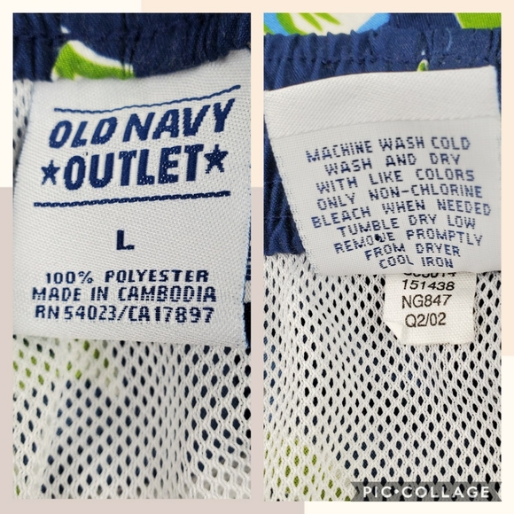 Old Navy Outlet EUC 2002 tropical swim trunks L - Picture 4 of 8